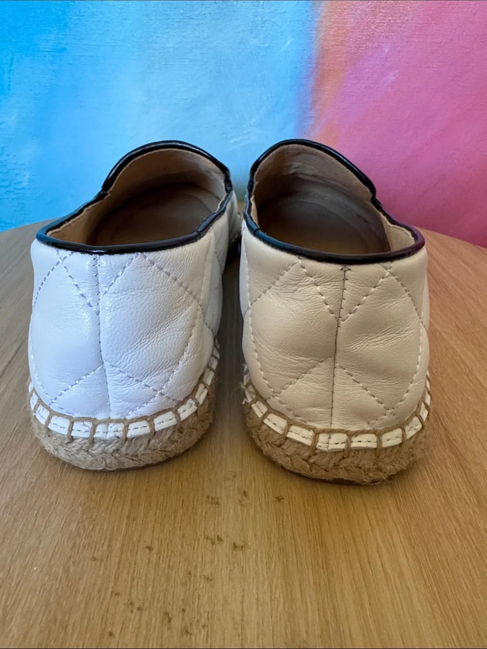 TALBOTS quilted cap-toe espadrille flats, the classic Chanel-style Size 8M NWOT